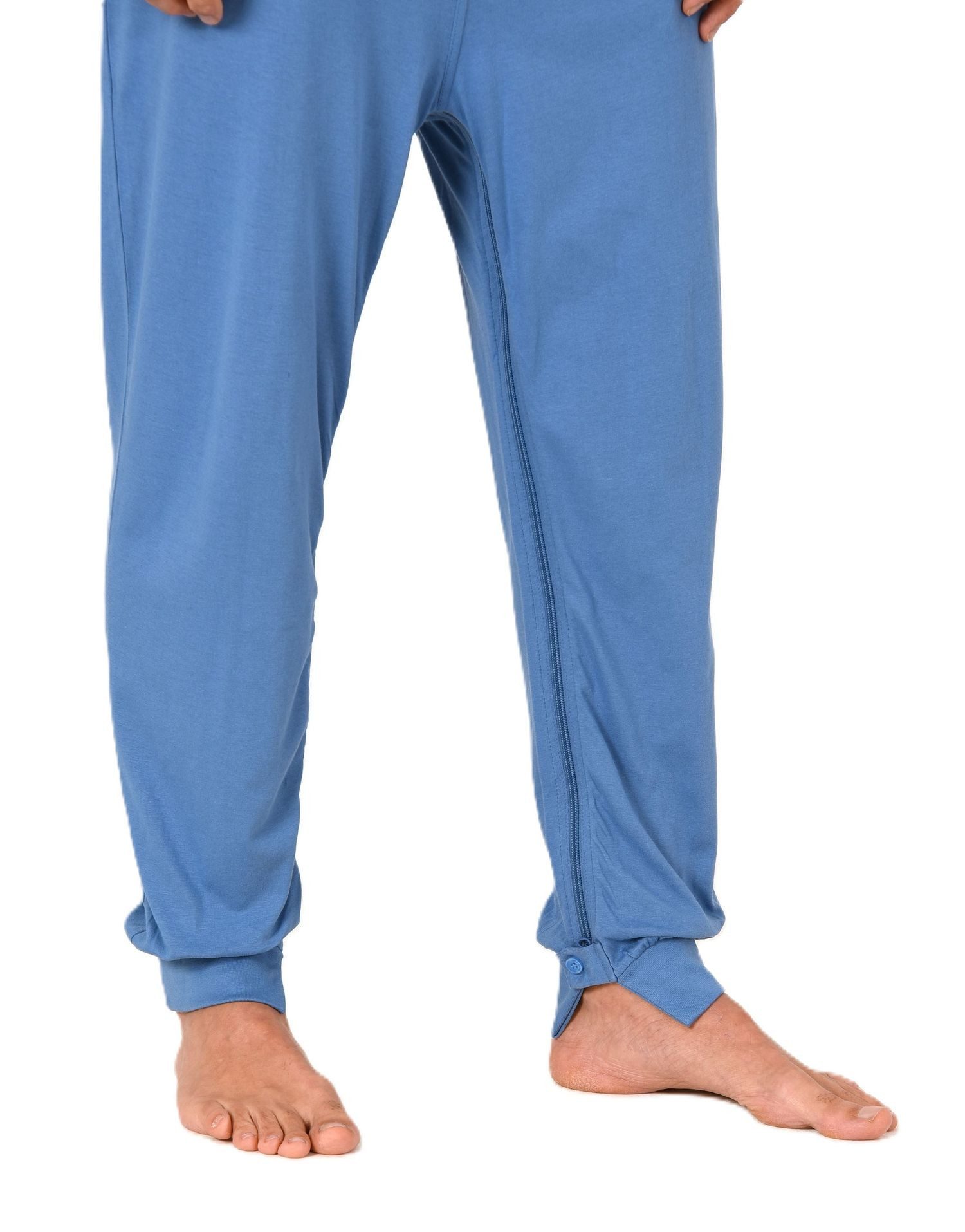 Normann Pyjama Herren Pflegeoverall kurzarm mit langen Bein + Reißverschluß am Bein