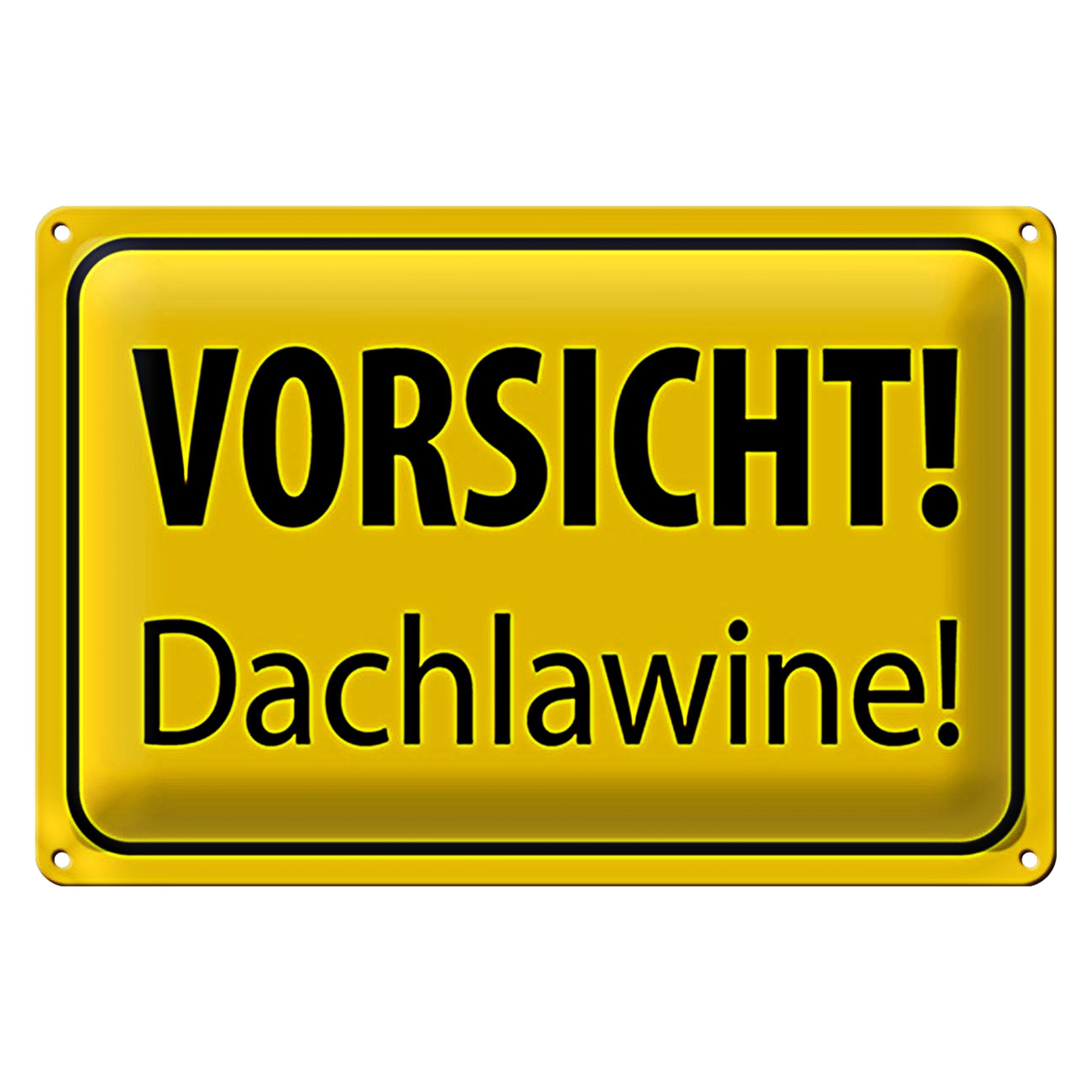 Roomando Metallschild Hinweis 40x30cm Vorsicht Dachlawine Warnschild