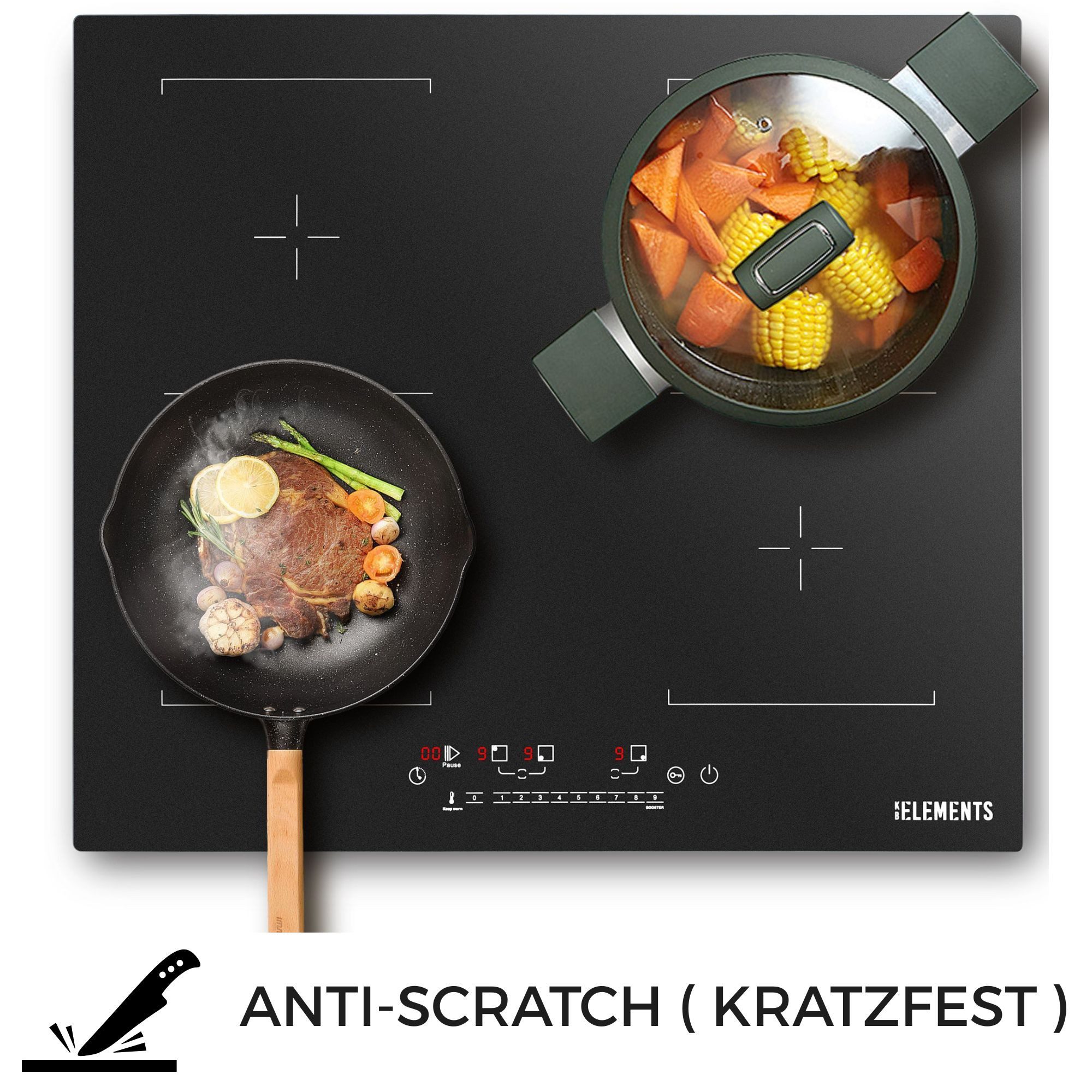 KB Elements Induktions-Kochfeld ELK111AS, AntiScratch (kratzfester Oberfläche), Warmhaltefunktion