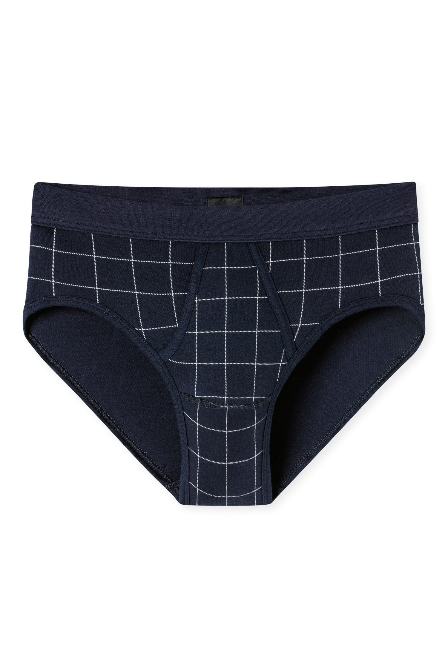 Schiesser Slip Fine Interlock mit Eingriff Modernes Karo-Design