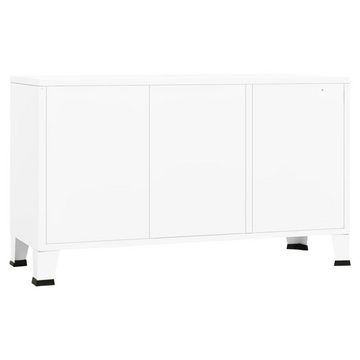 vidaXL Anrichte vidaXL Industrial Sideboard Schwarz 105x35x62 cm Metall und Glas