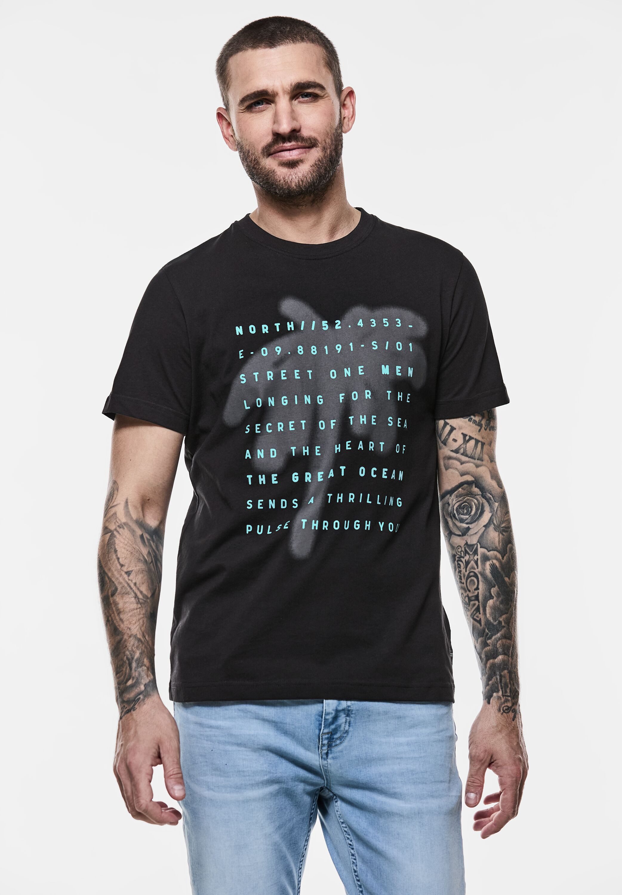 STREET ONE MEN T-Shirt, aus reiner Baumwolle günstig online kaufen