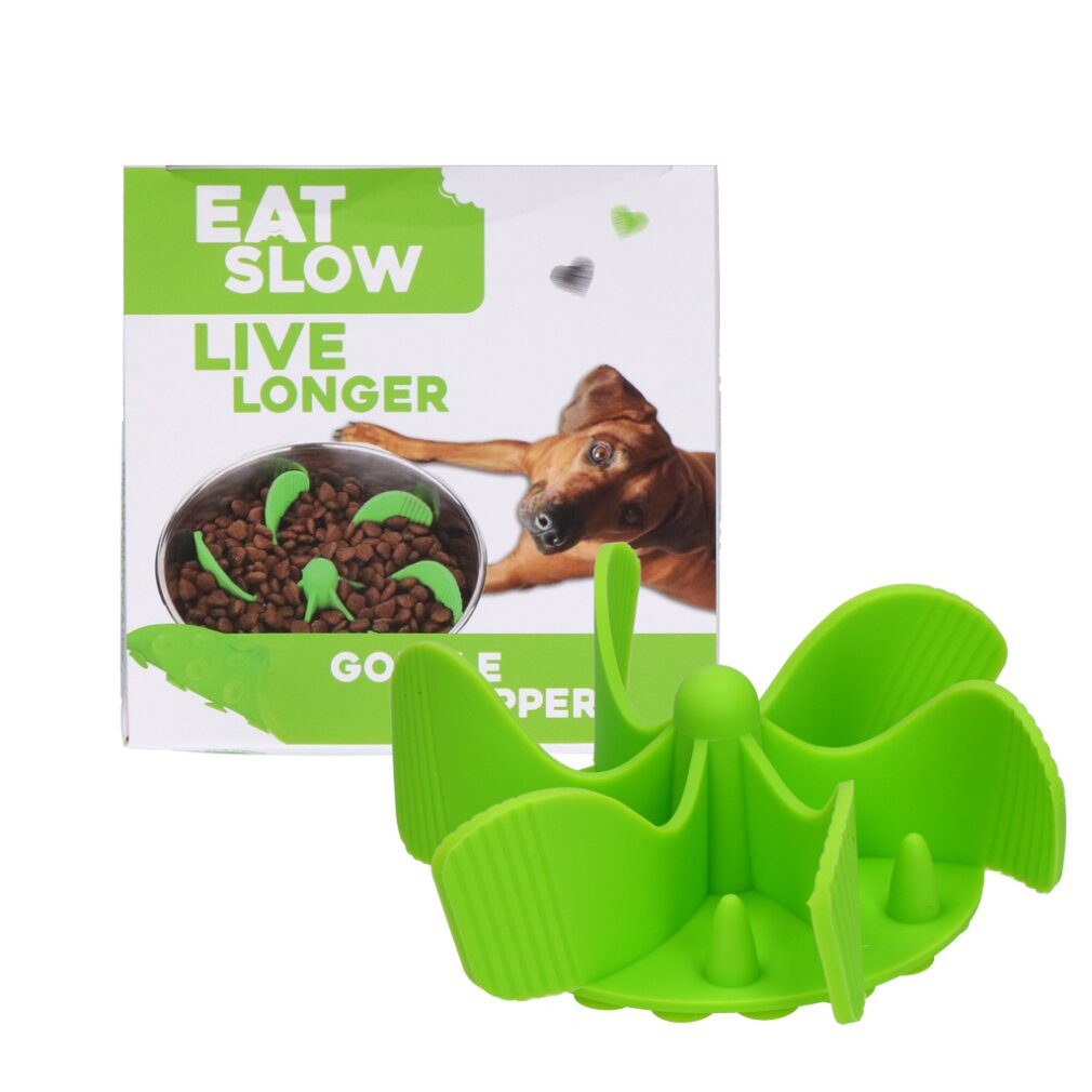 EAT SLOW LIVE LONGER Napf Gobble Stopper Green