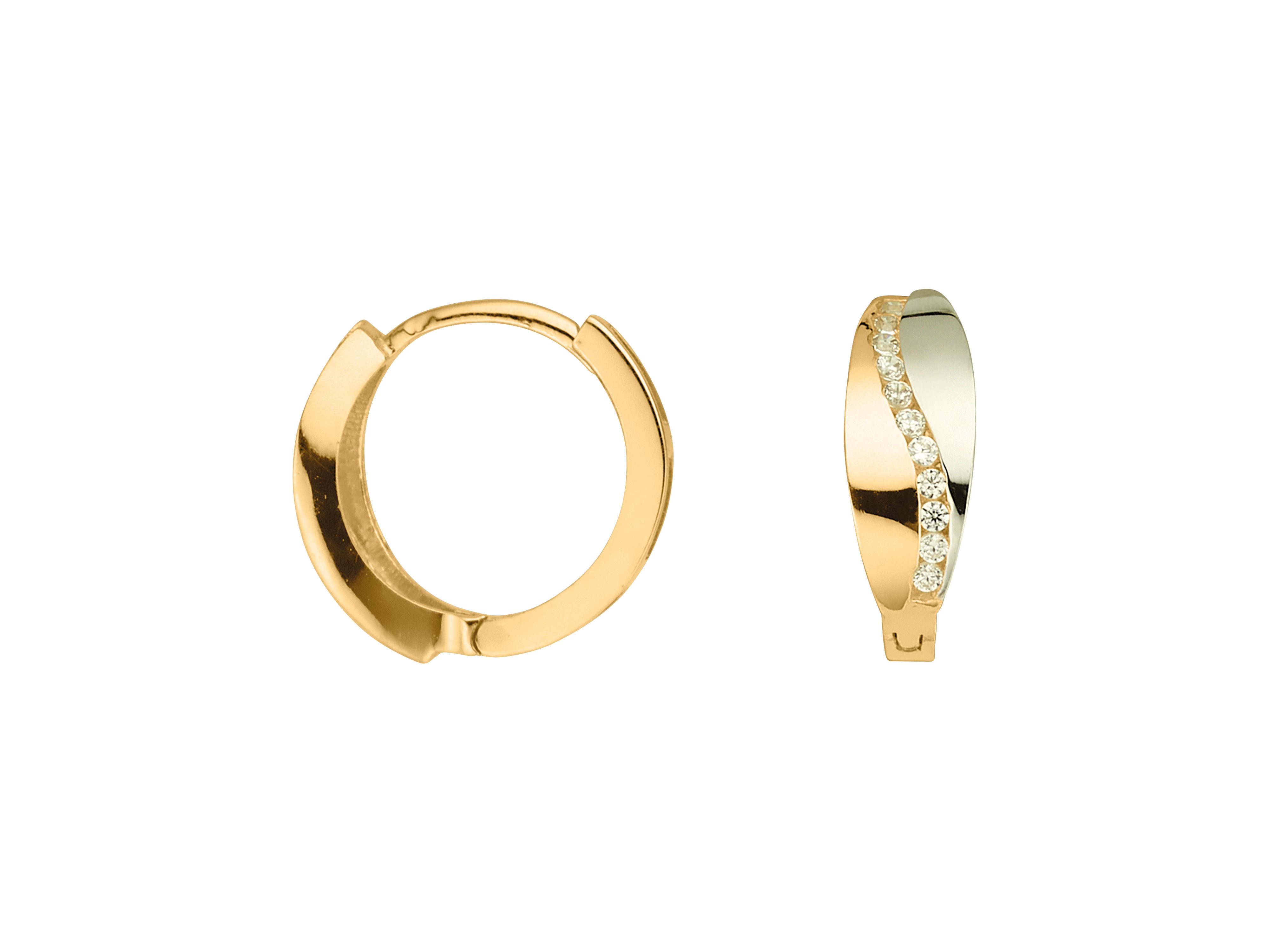 Paar Creolen Schmuck Geschenk Gold 333 Ohrschmuck Creolen bicolor