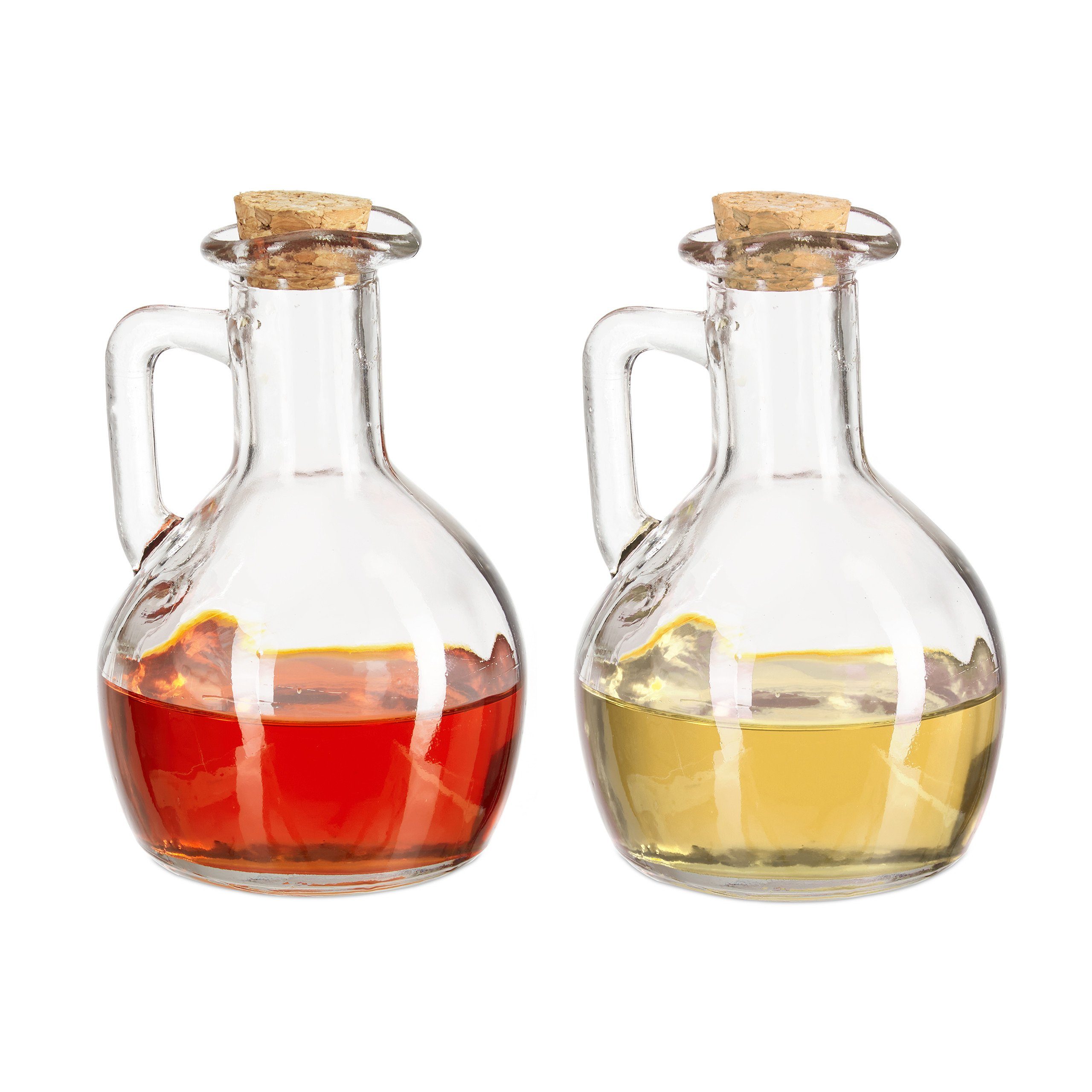 relaxdays Ölkanne Öl- & Essigkanne Glas 2er Set, 180 l, (2-St)