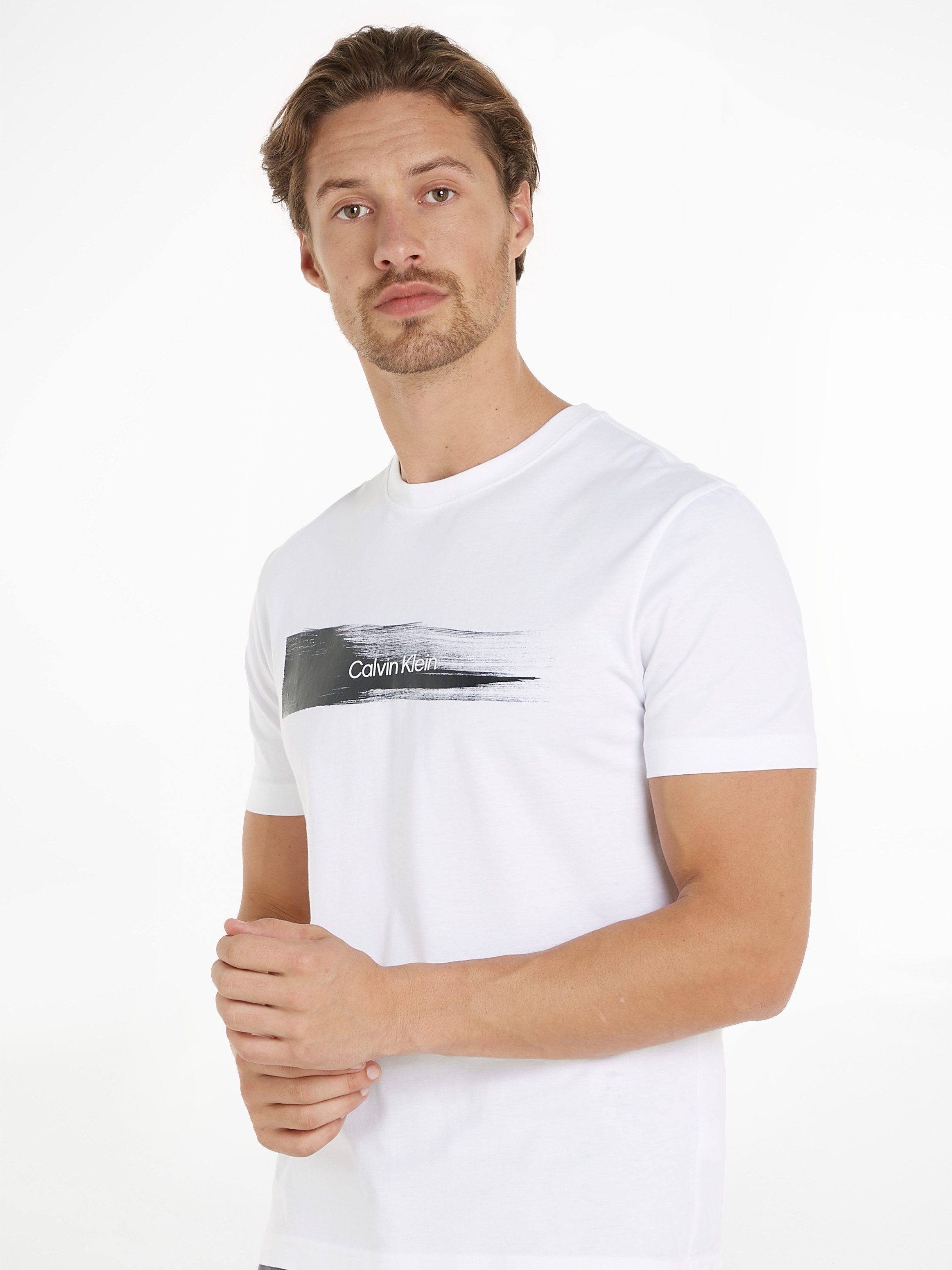 Calvin Klein T-Shirt BRUSH LOGO T-SHIRT mit Logoschriftzug