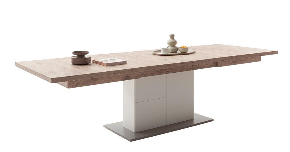 MCA furniture Esstisch Esstisch Palermo, 180(280)x100, ausziebar, Soft white / Viking Oak (No-Set), 180 cm, Tisch, Esszimmertisch, Küchentisch