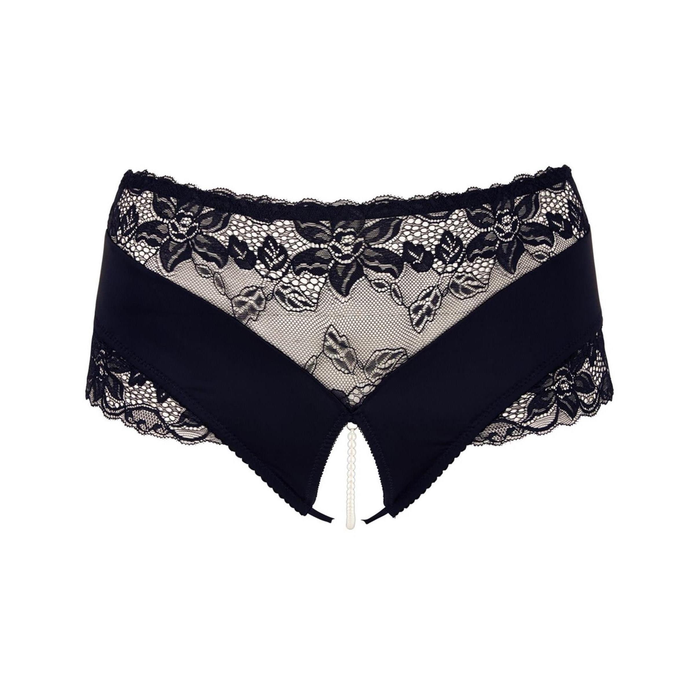 Cottelli CURVES Slip-Ouvert Cottelli CURVES - Perlenslip schwarz - (2XL,3XL günstig online kaufen