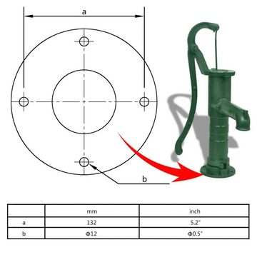 vidaXL Gartenbrunnen Handschwengelpumpe mit Ständer Gusseisen