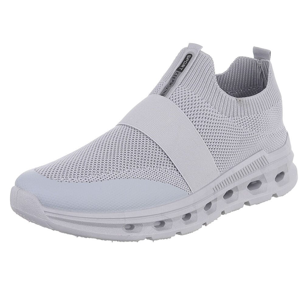 Coolwalk Herren Slip-On Sneaker Knit mit Profilsohle Slipper (91563625) Flach Sneakers in Grau