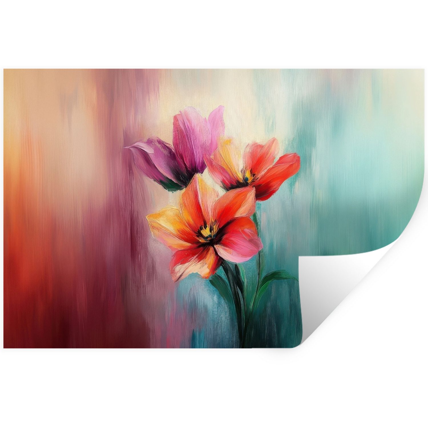 MuchoWow Wandsticker Tulpen - Lichtreflexe - Farbverlauf (1 St), Wanddeko, Aufkleber, Wandtattoo, 120x80 cm