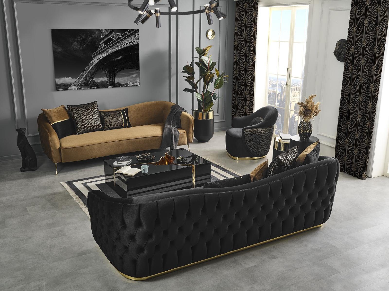 JVmoebel Sofa, Sofagarnitur 431 Set Couchtisch Design Garnitur Neu 4tlg Textil Sitzer
