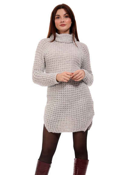 YC Fashion & Style Strickkleid »Strickkleid Long Pullover mit Rollkragen Grobstrick Jumper One Size« (1-tlg) bequem zu tragen, casual