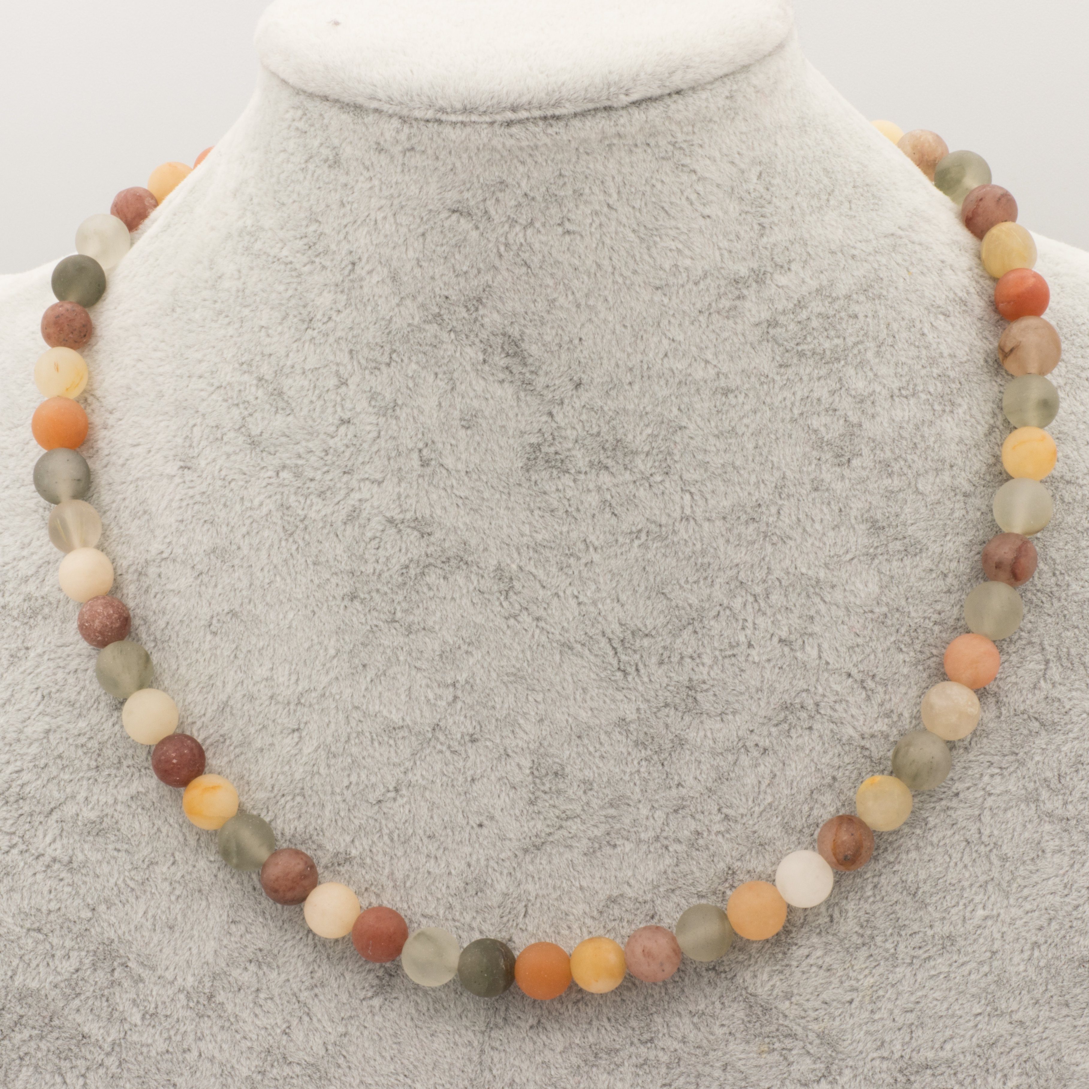 Bella Carina Perlenkette Kette mit Rutil Quarz Edelsteinen 8 mm Durchmesser, mit Rutil Quarz Perlen – Bild 2 von 2