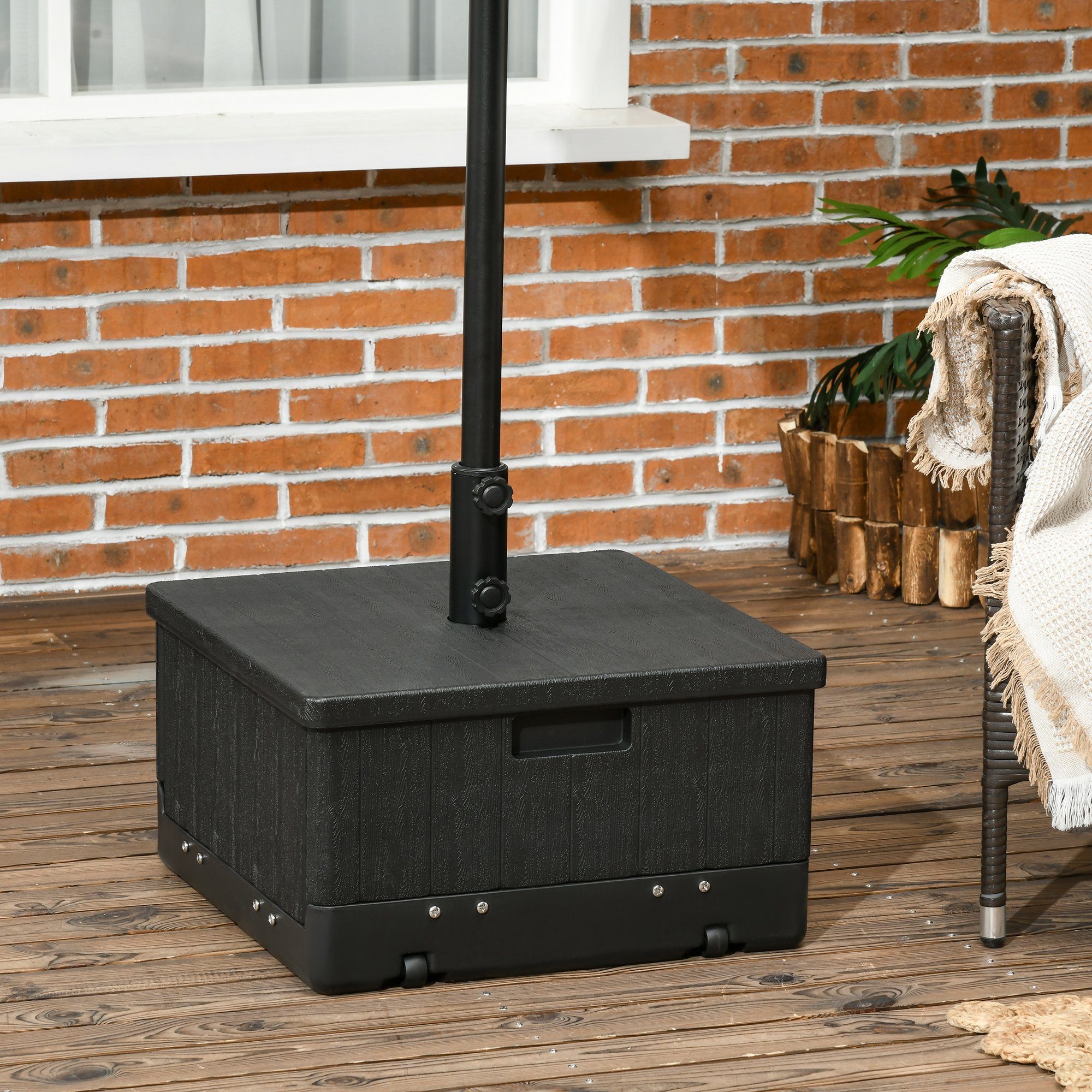 Outsunny Schirmhalter 3-in-1 Sonnenschirmständer Hochbeet Beistelltisch günstig online kaufen
