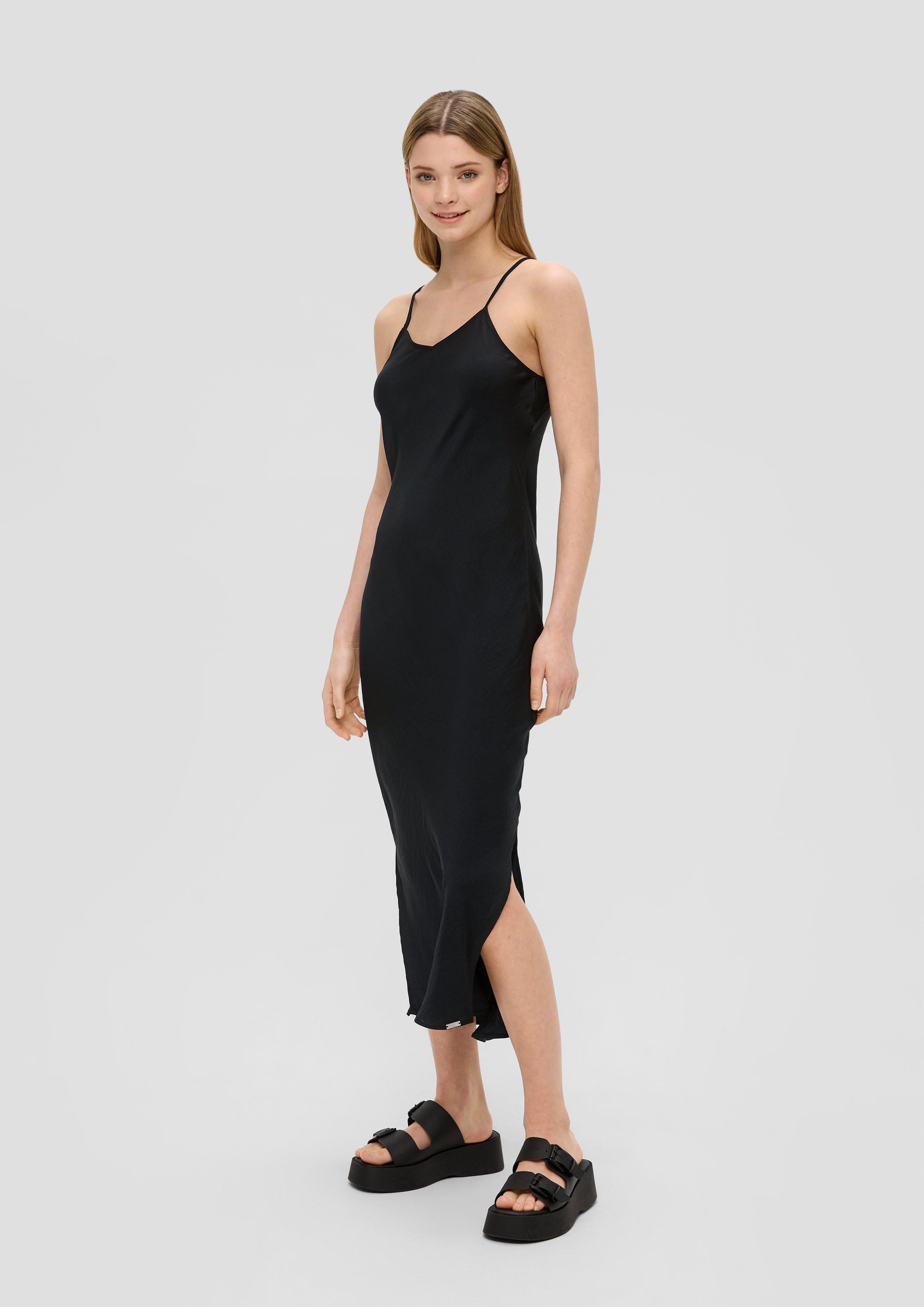 QS Minikleid Fließendes Satinkleid mit Spaghetti-Trägern günstig online kaufen