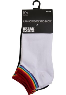 URBAN CLASSICS Freizeitsocken Unisex Rainbow Socks No Show 4-Pack (1-Paar)
