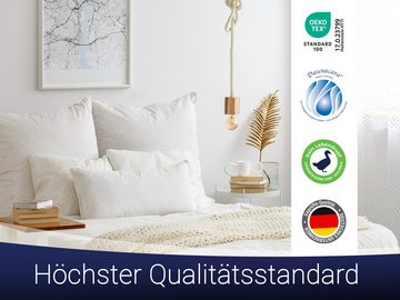 Kopfkissen, ZOLLNER, Füllung: 90% Federn, 10% Daunen, Seitenschläfer, anti-allergisch, milbenresistent, weich, 40 x 80 cm, 90% Federn, 10% Daunen, vom Hotelwäschespezialisten