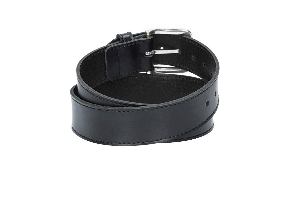 kiddybelts Ledergürtel Ledergürtel Kids 30mm abgenäht in Schwarz mit Dornschließe in Silber (KB16-790, 1-St) sehr weiches Vollrindleder