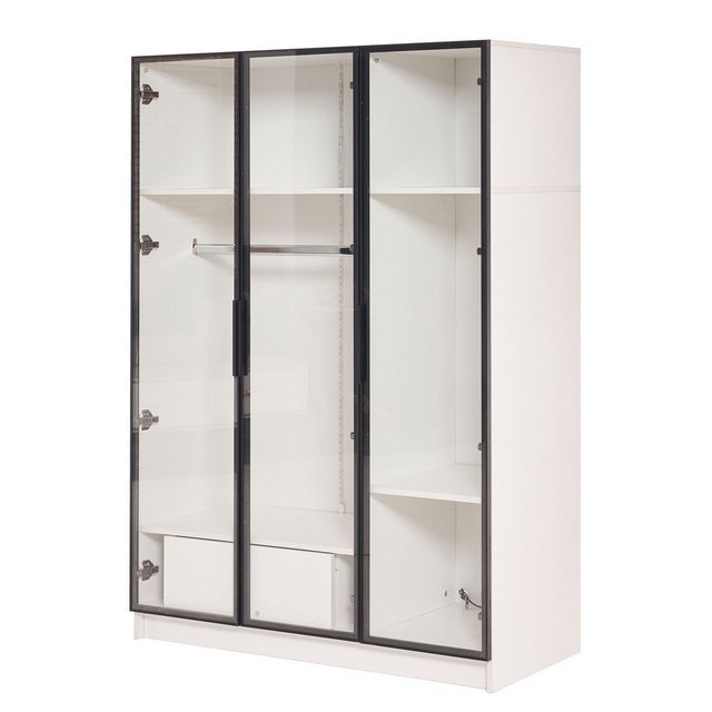 Gotagee Kleiderschrank Schließfächer mit LED Leuchten 110x50x160 cm Schubla günstig online kaufen