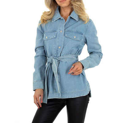 Ital-Design Jeansjacke Damen Freizeit Jeansstoff Jeansjacke in Blau