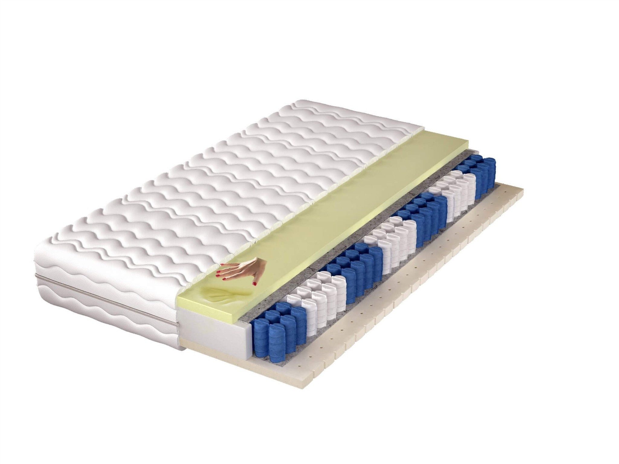 Taschenfederkernmatratze Matratze Taschenfederkern 7 Zonen ALAS H3, Fun Möbel, 20 cm hoch, (Erholsamer Schlaf für Paare & Alleinschläfer), Bezug: Sommer/Winter – waschbar