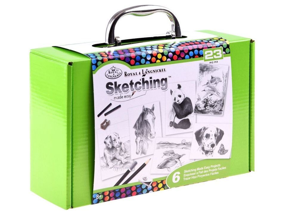 Royal & Langnickel Kreativset Sketching made easy - Zeichen-Set für Kinder ab 8 Jahren, (23-tlg), im praktischem Koffer (Karton)
