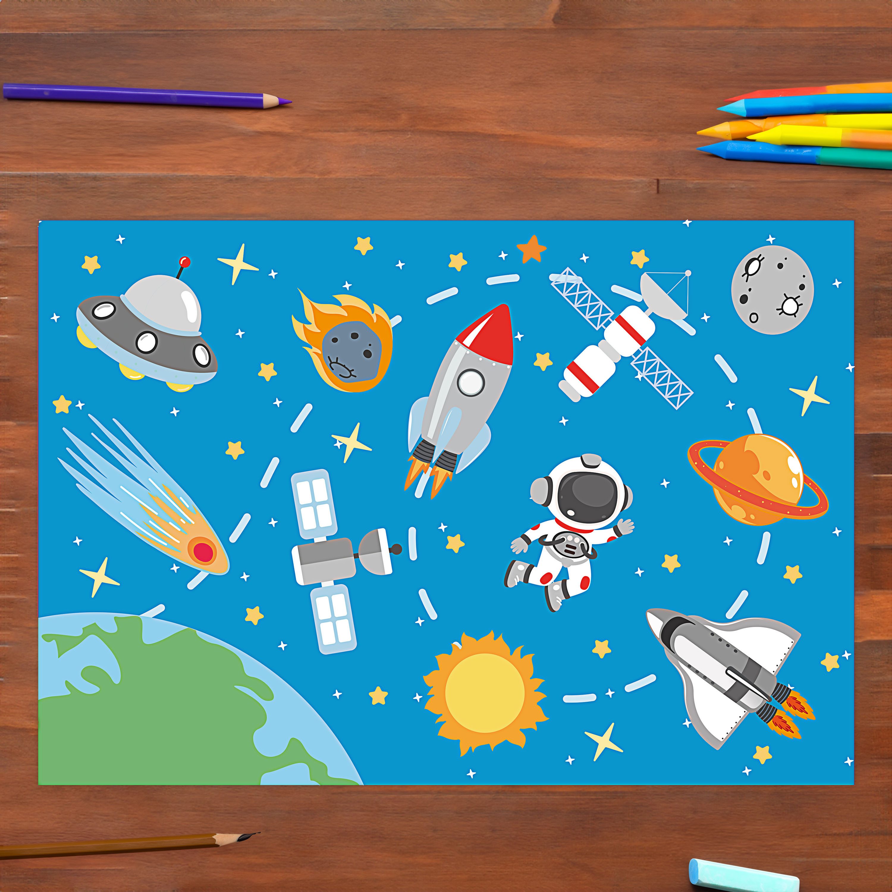 CEPEWA Schreibtischunterlage Schreibtischunterlage 6er Set Kindermotive 65x45cm Kunststoff bunt