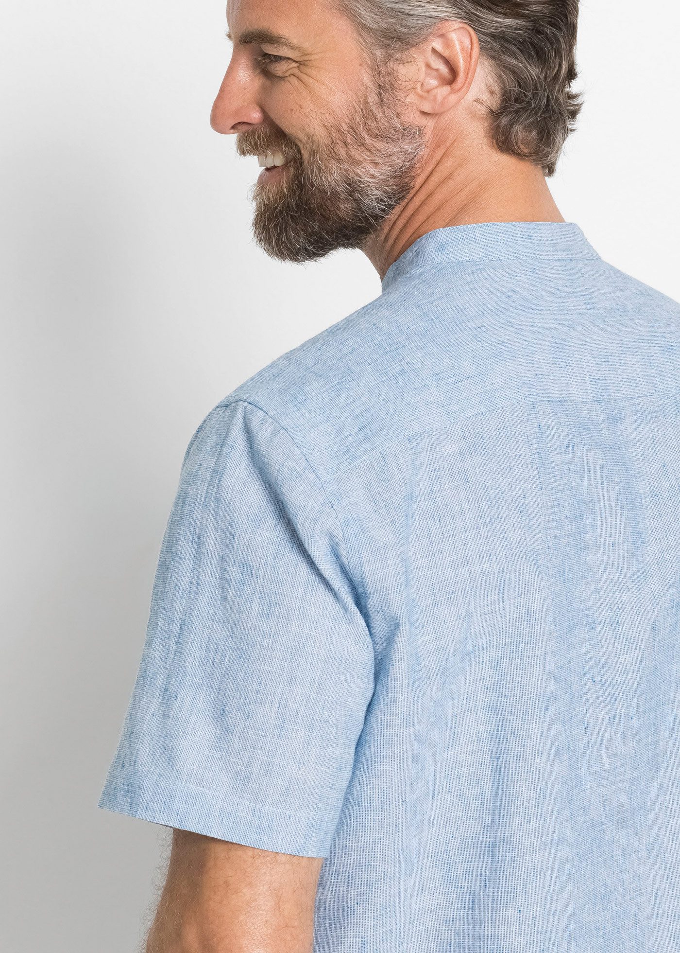 bonprix Kurzarmhemd Regular fit, aus Leinen-Baumwolle-Mix, mit Stehkragen