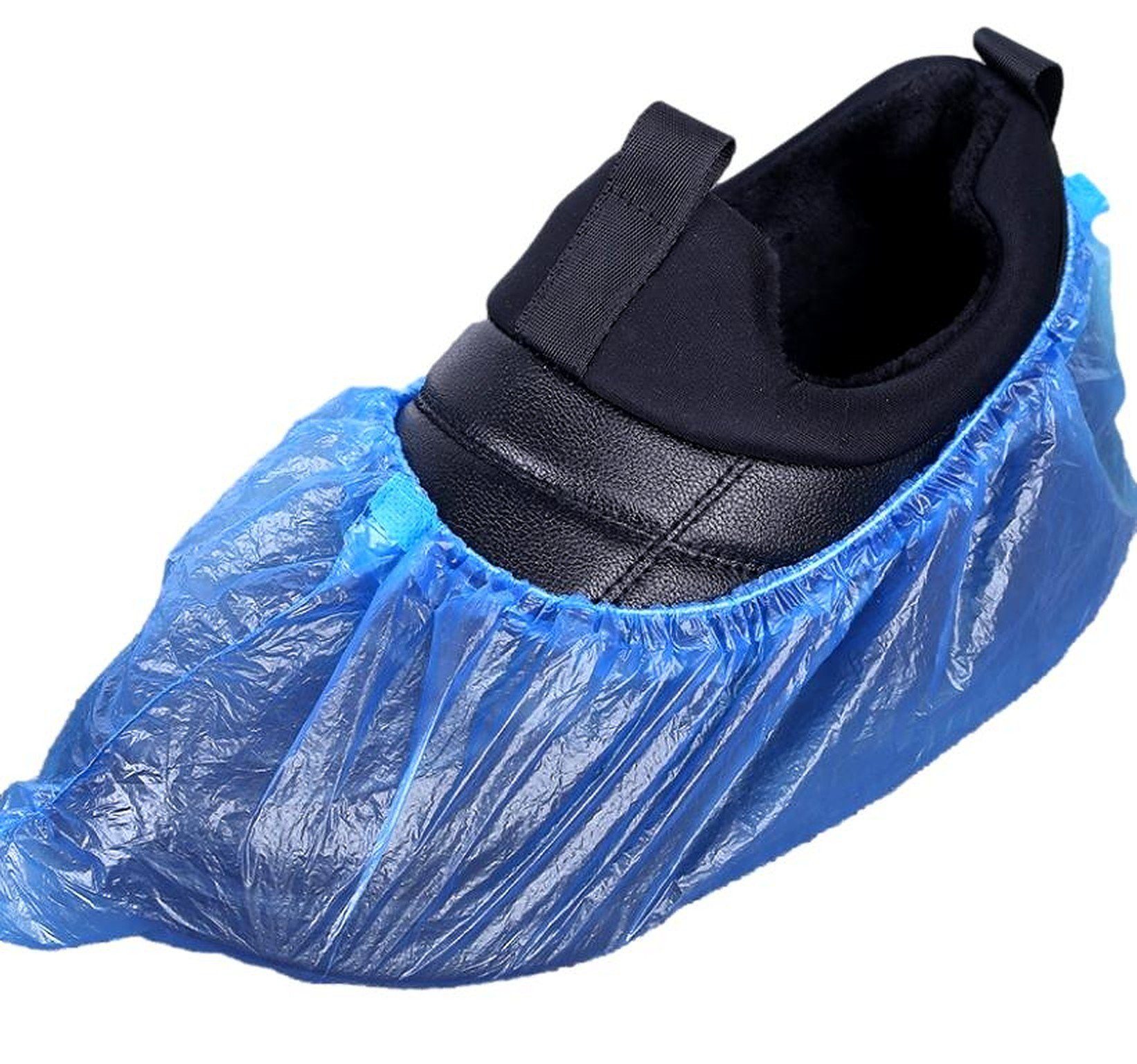 BAYLI Schuhüberzieher 100 Stück Einweg Überschuhe, Dicker CPE Material, wasserdichte Schuh – Bild 2 von 5