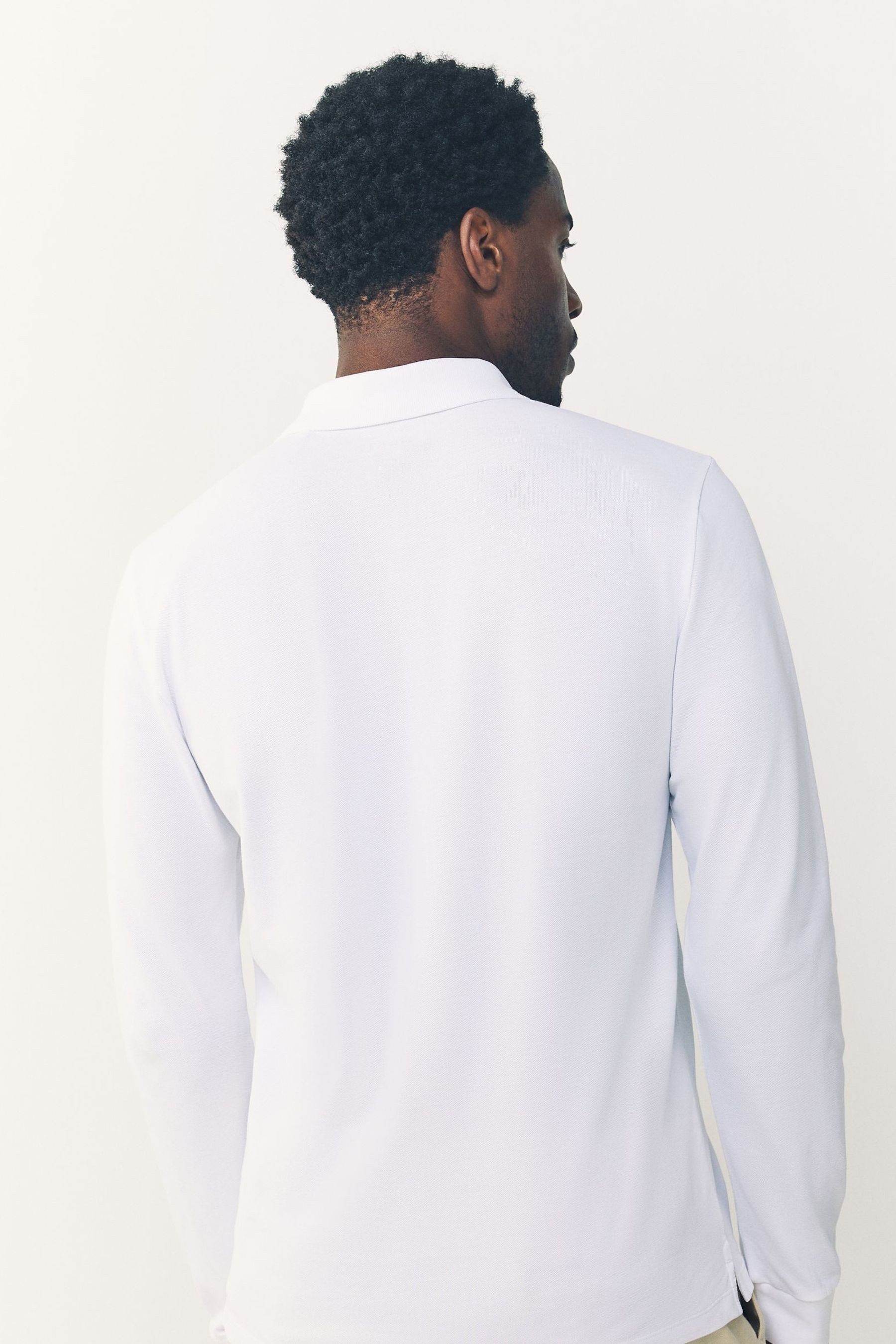 Next Langarm-Poloshirt Regular Fit Lärmeliges Pikee-Poloshirt (1-tlg)