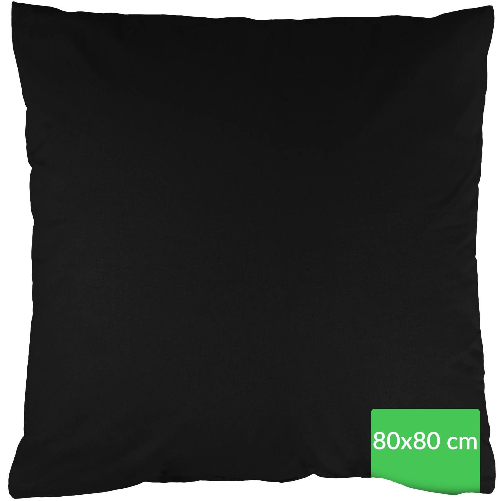 Kisska Kissenbezug LUNA Kissenüberzug Sofakissenbezug Kopfkissenbezug, (1 Stück), Atmungsaktiv, aus Baumwolle 80x80 Schwarz