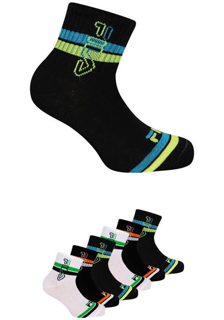 Fila Kurzsocken JUNIOR BOY QUARTER SOCKS (6-Paar) sportliches Design mit dynamischen Streifen