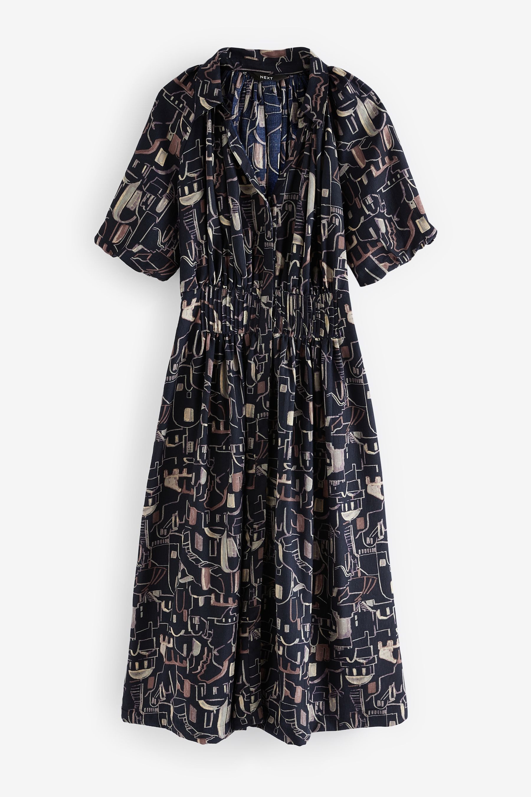 Next Midikleid Midikleid mit Puffärmeln - Kurzgröße günstig online kaufen