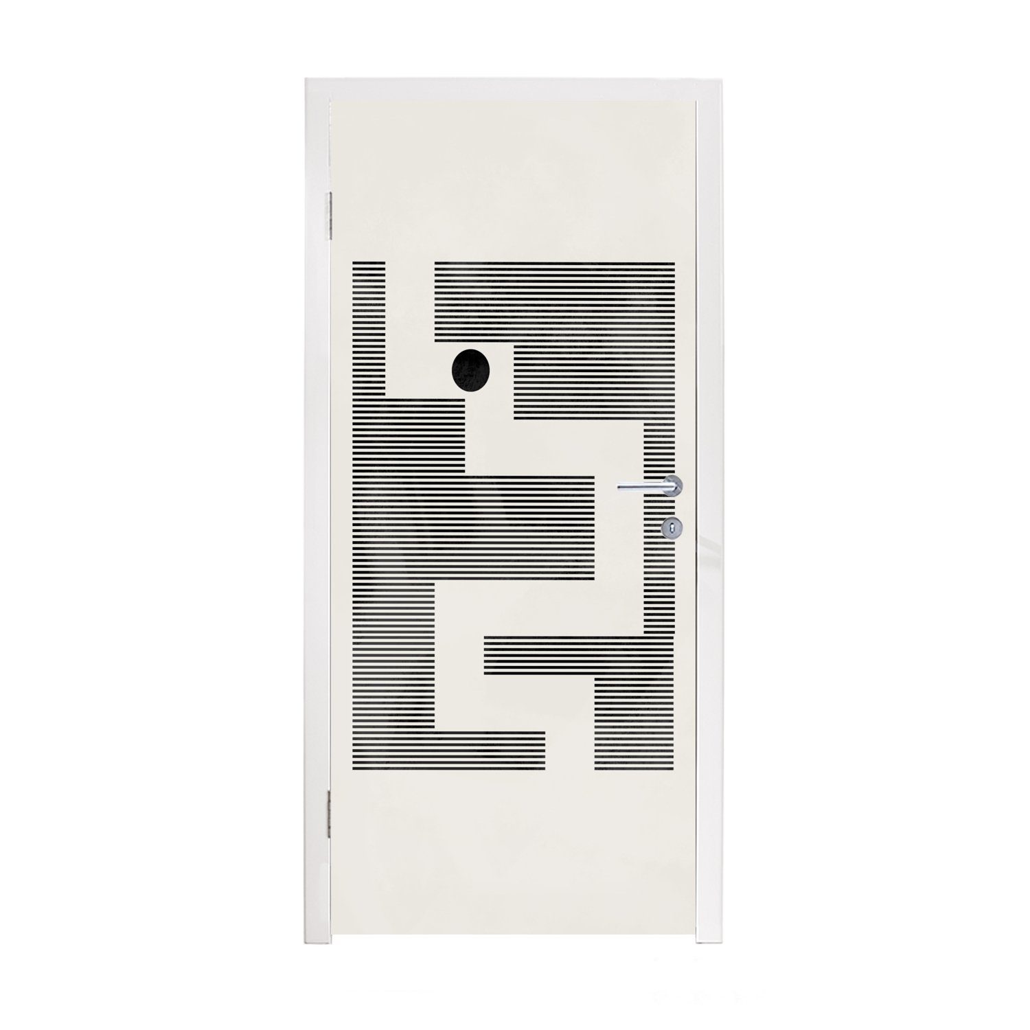 MuchoWow - bedruckt, Labyrinth - für (1 cm Fototapete Türaufkleber, Tür, Türtapete Matt, Minimalismus, 75x205 Abstrakt St),