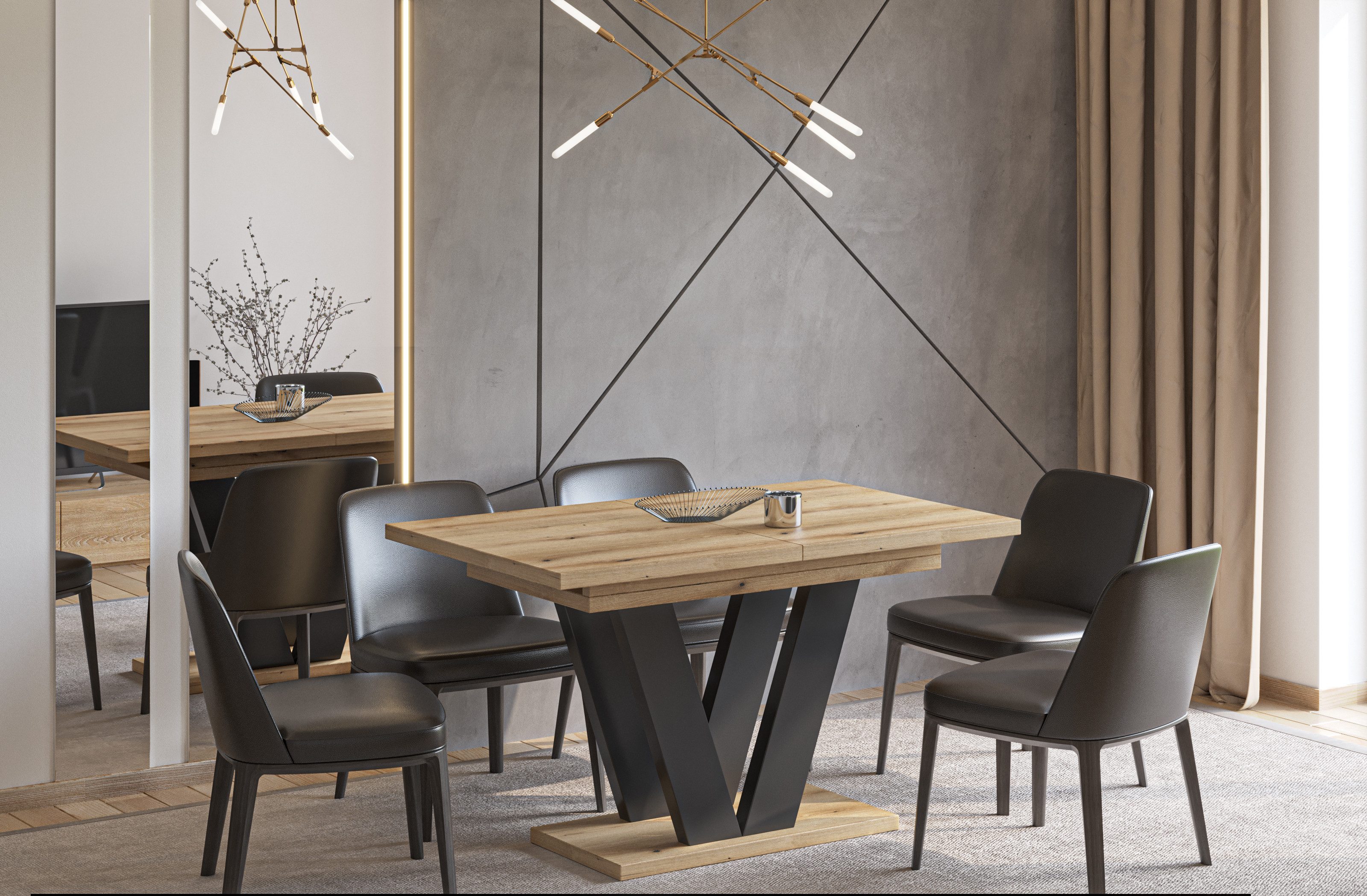 Endo-Moebel Esstisch Lara Esstisch 130–210cm ausziehbar für 8 Personen Tisc günstig online kaufen