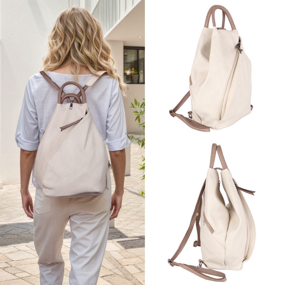 MIRROSI Tagesrucksack Damen Rucksack aus Kunstleder (ca. 30x34x14cm), aus h günstig online kaufen