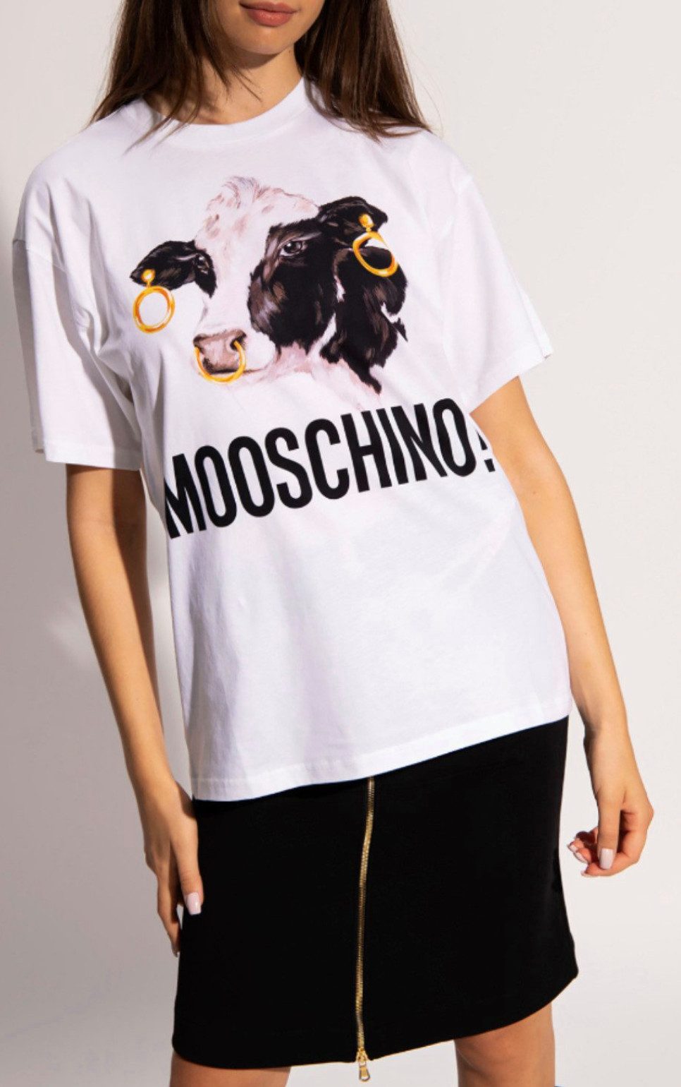 Moschino T-Shirt COUTURE " Mooschino Kuh Cow " Shirt Oversized Loose Boxy Tee New