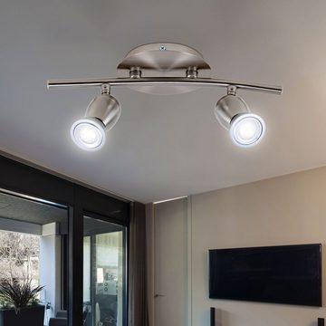 Philips LED Deckenleuchte, Leuchtmittel inklusive, Warmweiß, Deckenleuchte Deckenlampe Spotleuchte Spotlampe LED Chrom