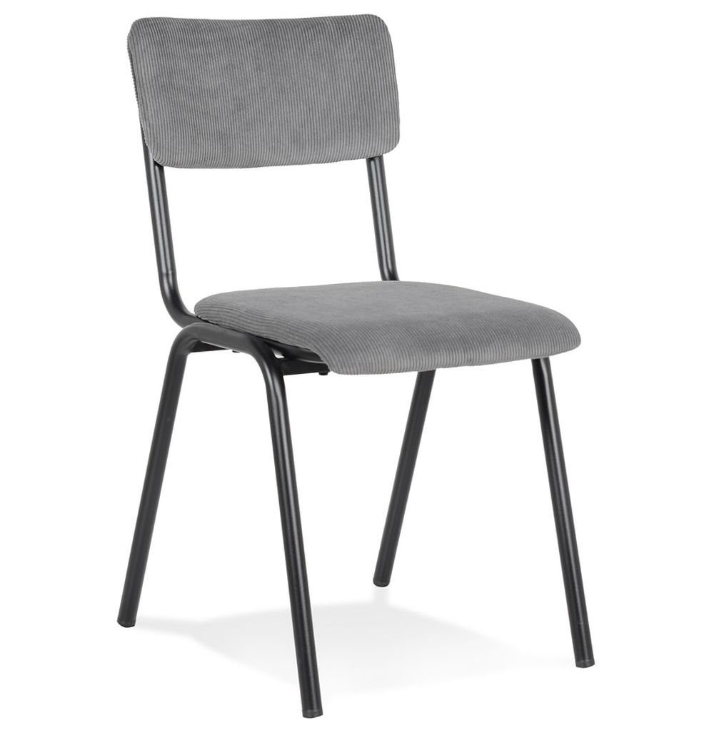 KADIMA DESIGN Esszimmerstuhl MINU Klassisch Stuhl mit Lehne Textile Dunkles Dunkles Grau