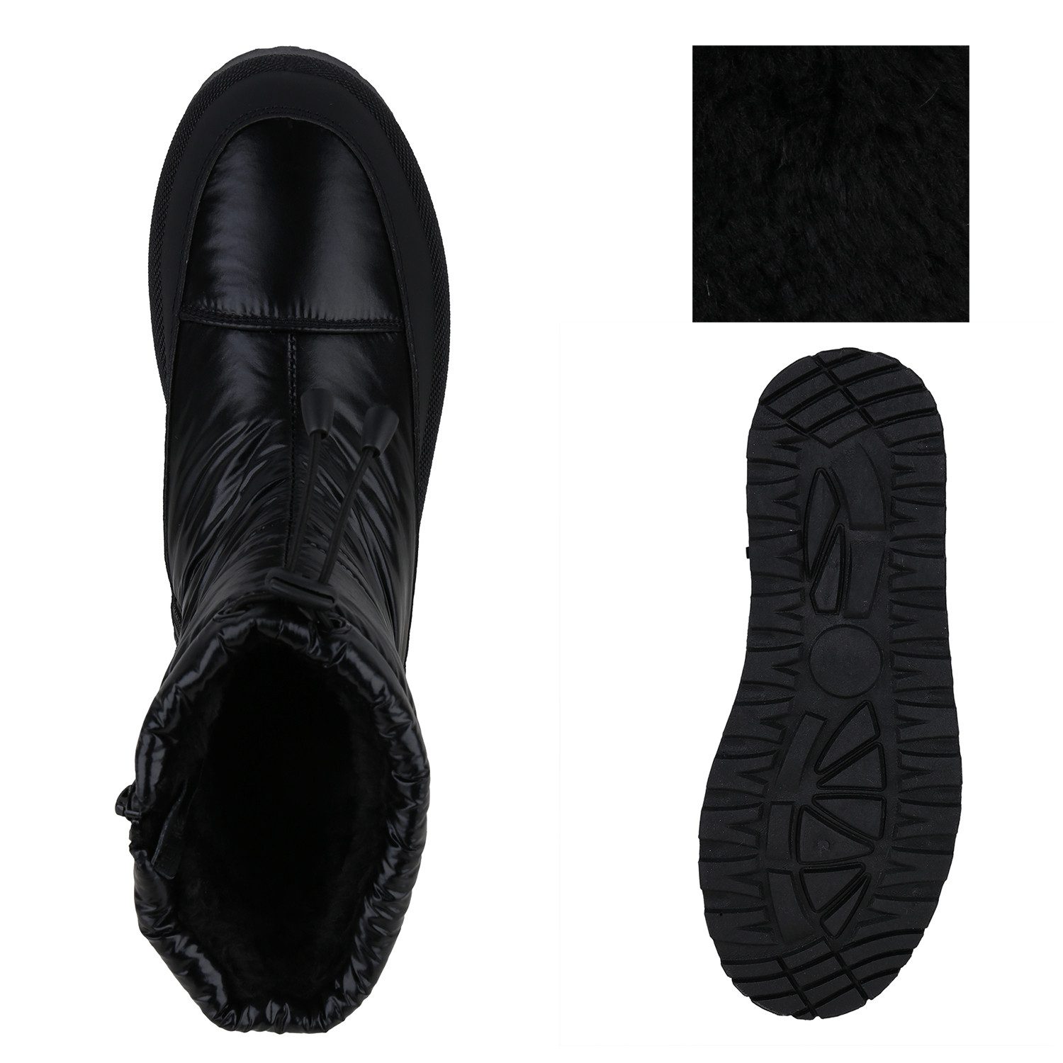 VAN HILL 841496 Winterstiefelette Damen Warm Gefütterte Winter Boots Stiefeletten Bequeme