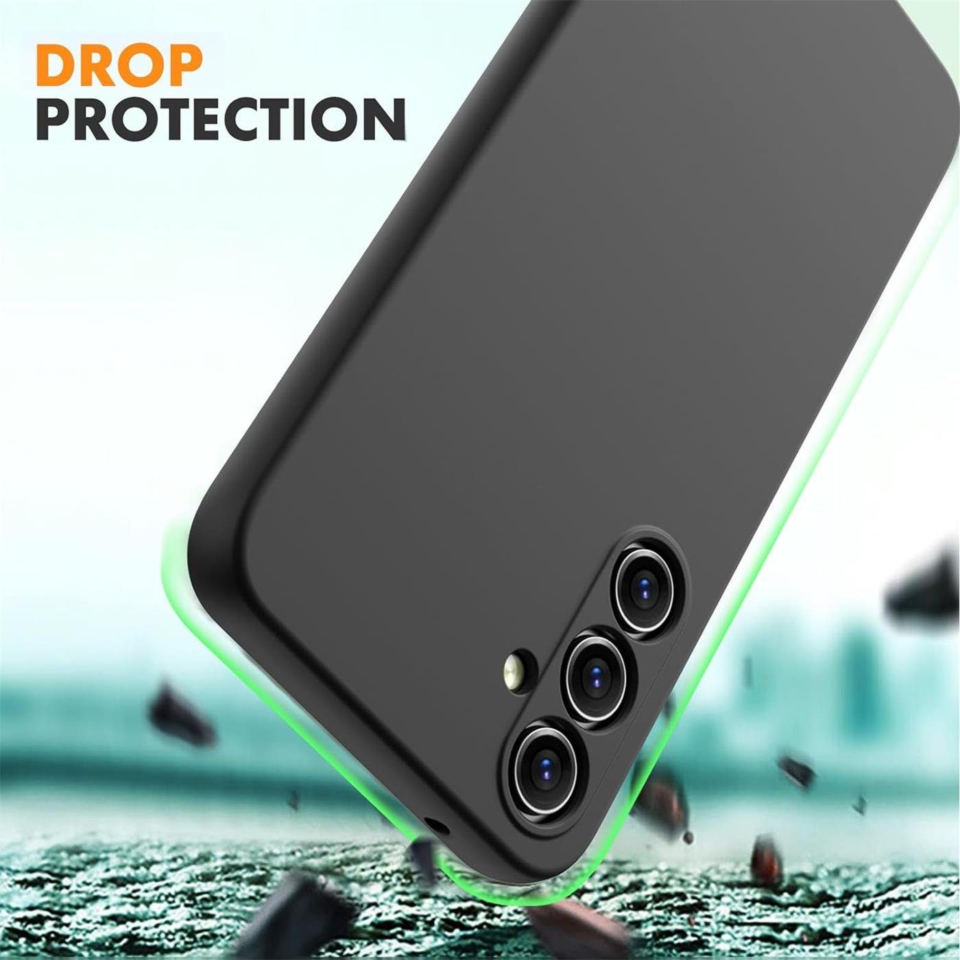 CoolGadget Handyhülle Silikon Case für das Samsung Galaxy A55 5G Slim TPU Cover 6,6 Zoll, Weiche Schutz Hülle mit Innen Fleece aus Stoff Handy Tasche – Bild 5 von 5