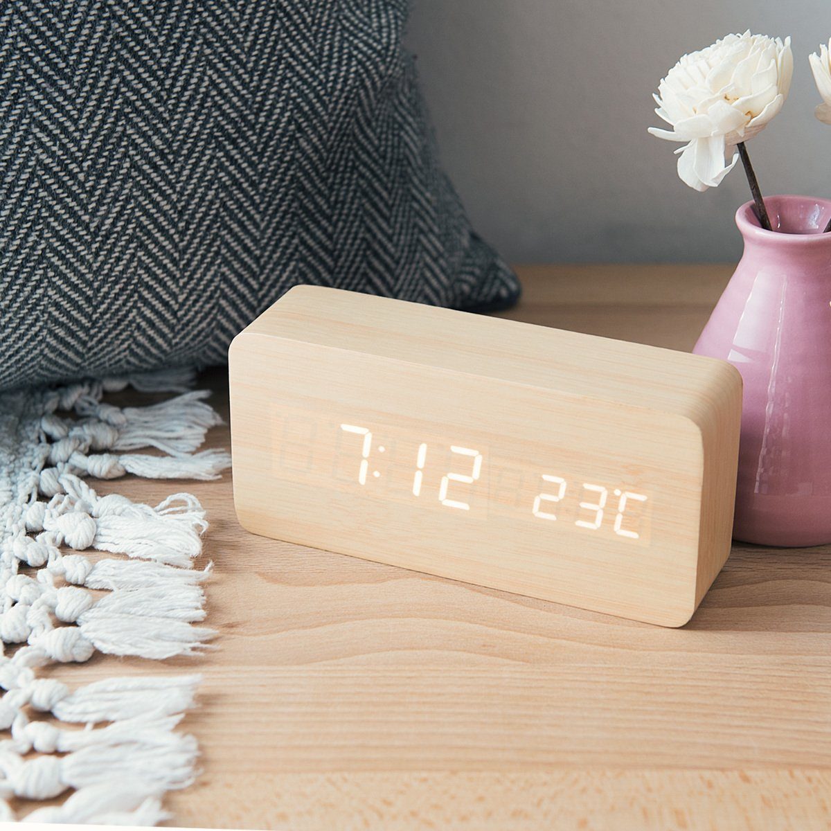 kwmobile Wecker Digitalwecker in Holzoptik - günstig online kaufen