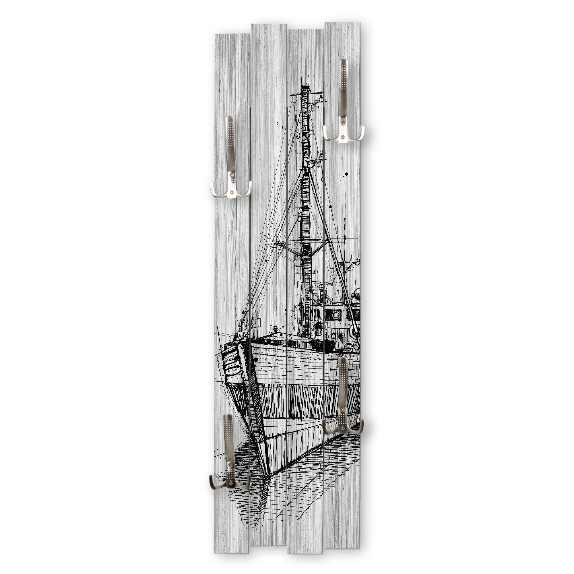 Kreative Feder Wandgarderobe Wand-Garderobe „Schiff“ aus günstig online kaufen