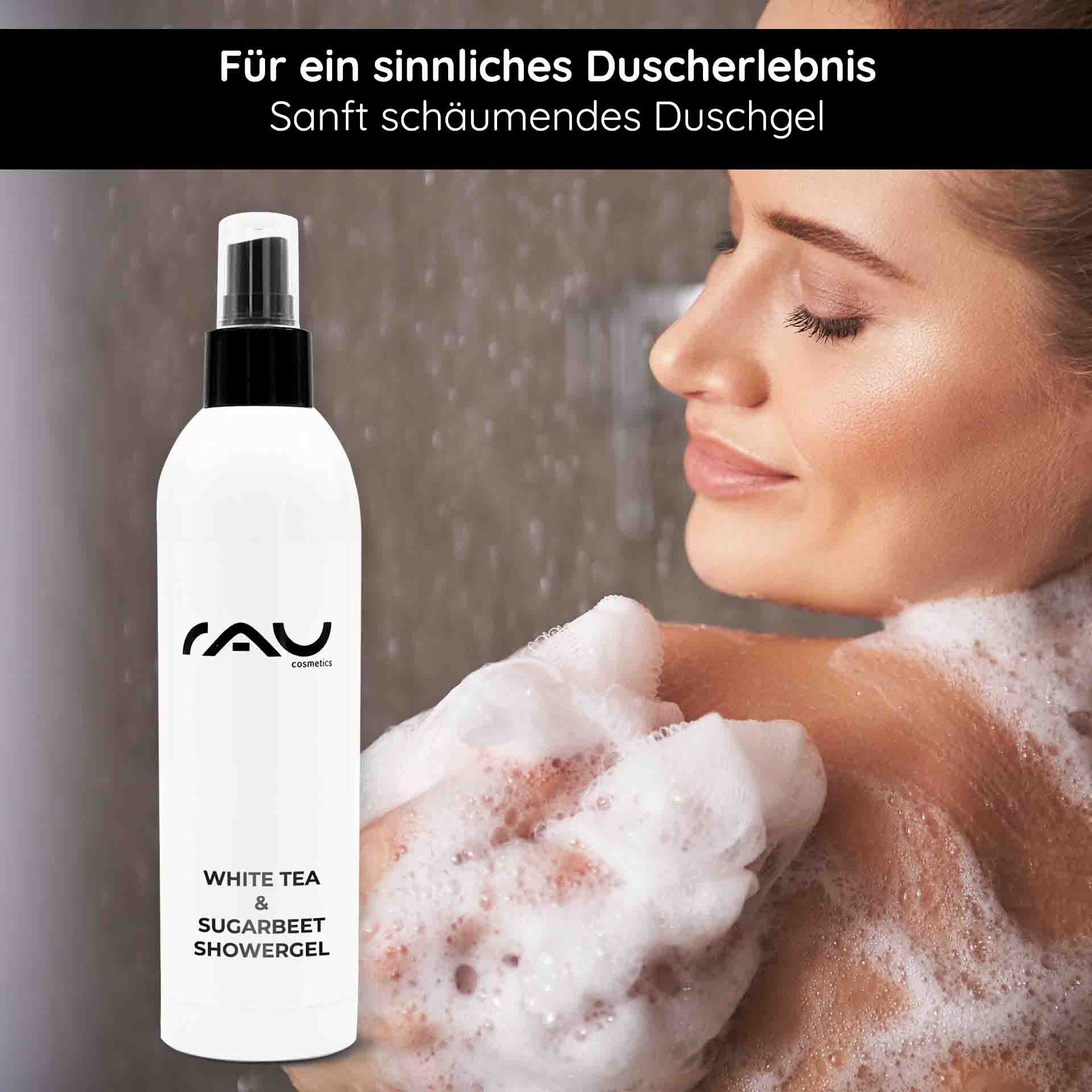 RAU Cosmetics Duschgel RAU Cosmetics White Tea & Sugarbeet Showergel 250 ml Duschgel