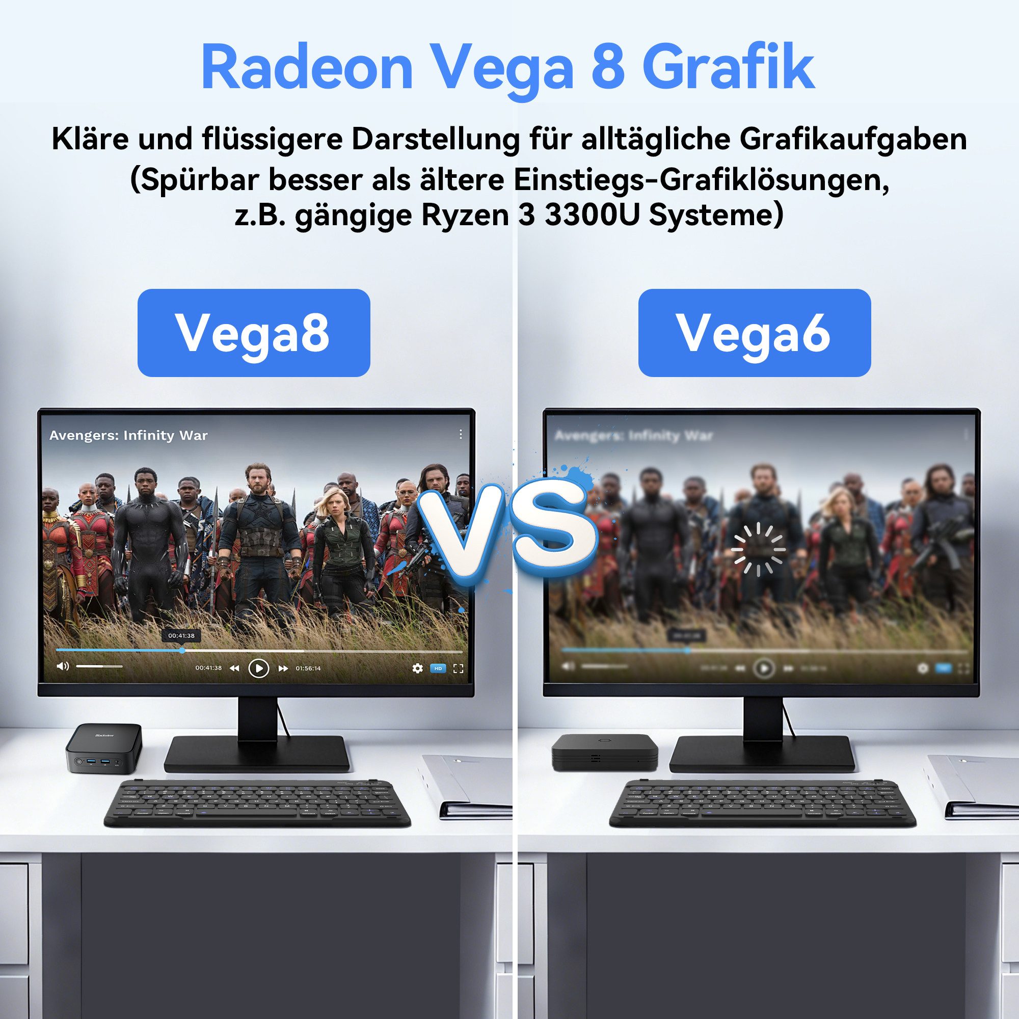 blackview Neuer MP50 AMD Ryzen 5 3500U(4C/8T) 16GB RAM 512GB SSD Mini-PC (AMD AMD Ryzen 5 3500U, AMD Ryzen 5 3500U, 16 GB RAM, 512 GB SSD, Windows 11 Pro, WiFi 5 gaming PC, HDMI, Mit Tastatur und Maus)