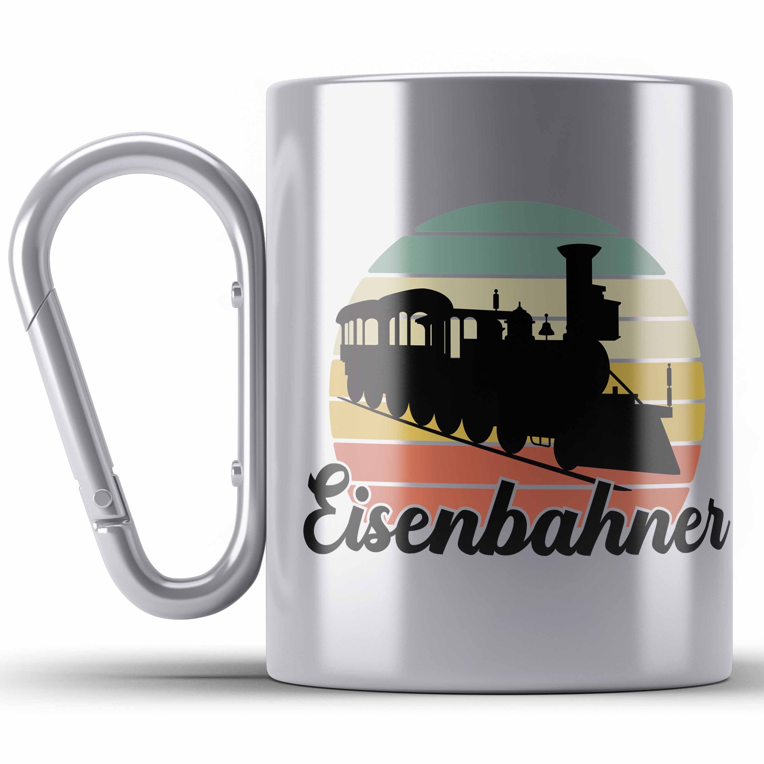 Trendation Thermotasse Modeleisenbahn Geschenk Edelstahl Tasse Spruch Geschenk Geschenkidee O Silber