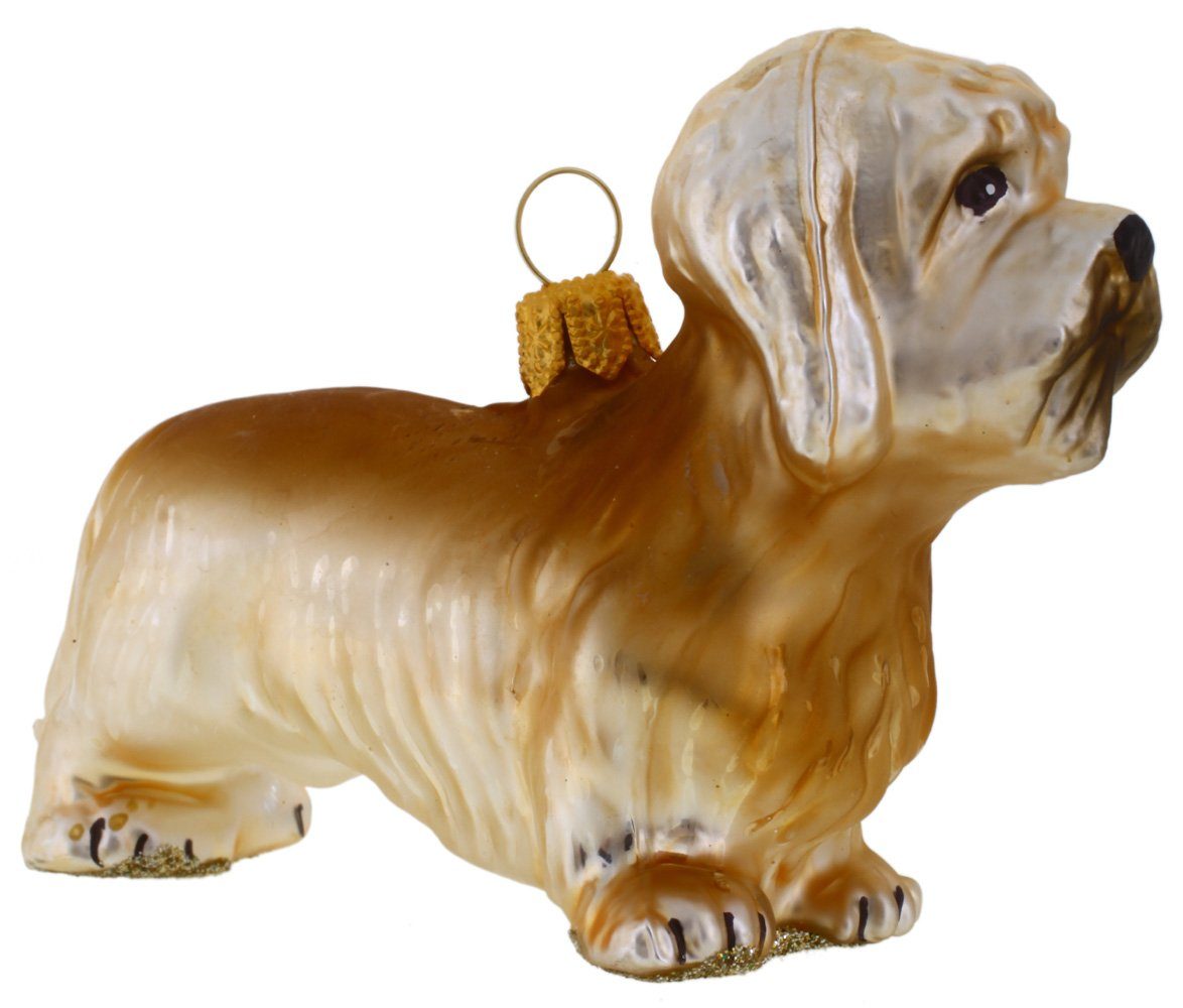 handdekoriert Terrier - Senffarbe, Dandie Hamburger - Christbaumschmuck Dinmont mundgeblasen Weihnachtskontor Dekohänger