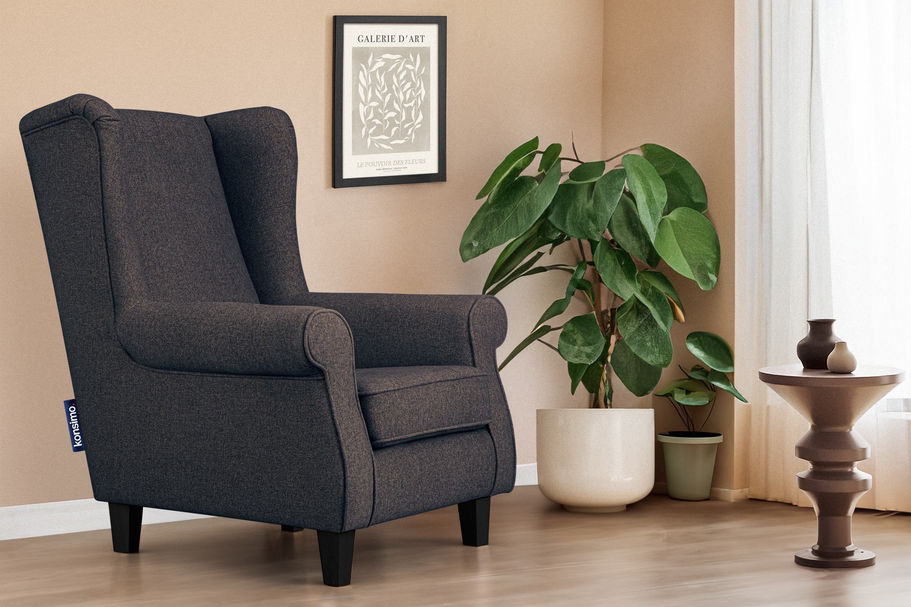 KONSIMO® Ohrensessel MILES Gepolsterter Sessel, mit günstig online kaufen