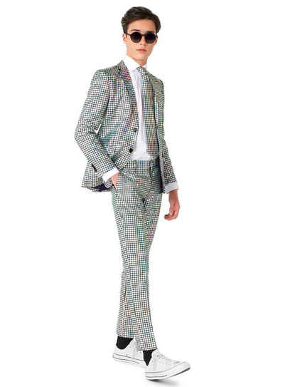 Opposuits Kostüm Teen Discoballer Anzug für Jugendliche, There's a Mirror on the Dancefloor: Anzug für Jungs zum Kugeln